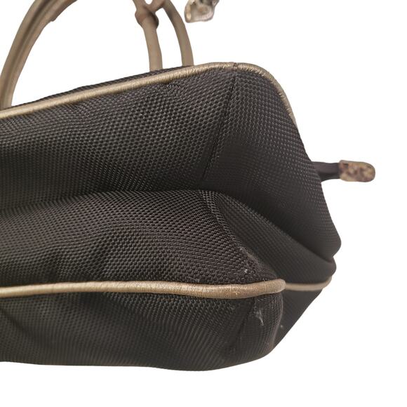 Womens Brighton Handbag Faux Python Trim Shoulder Bag Black Snakeskin Purse - Picture 16 of 16